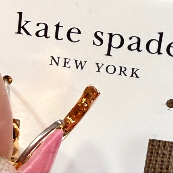 Kate Spade New York Gold-Tone Small Stone Huggie Hoop Earrings - Picture 4 of 4